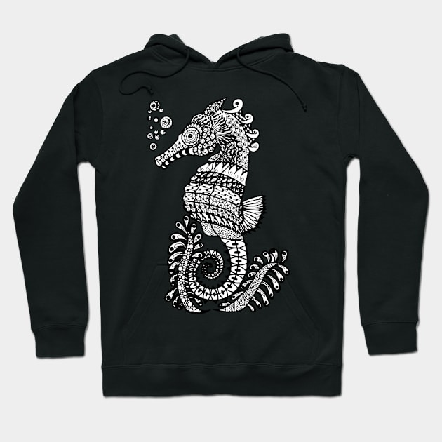 Zen Seahorse Hoodie by DellaMorteArts